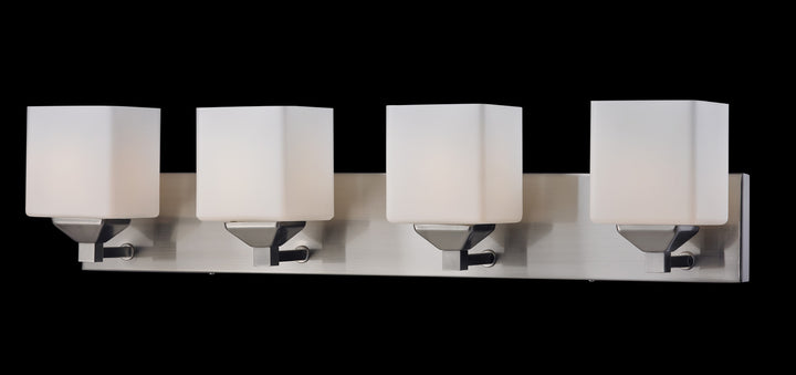 Z-Lite Quube 2104-4V Bath Vanity Light 30 in. wide - Brushed Nickel