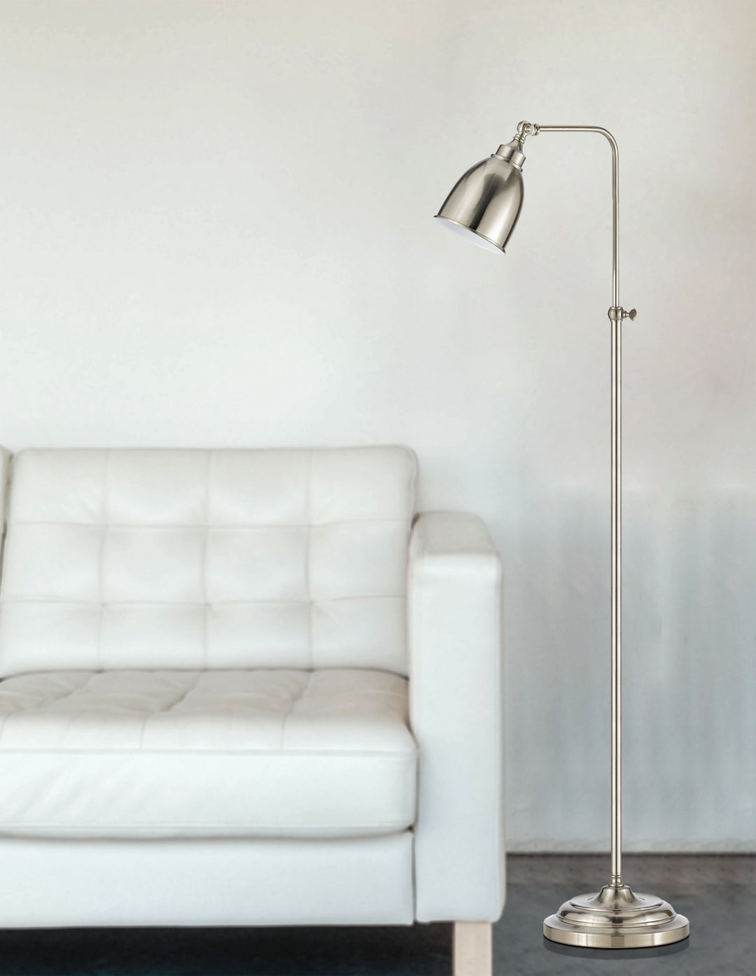 Cal Lighting BO-2032FL-BS Pharmacy One Light Floor Lamp Lamp Pewter, Nickel, Silver