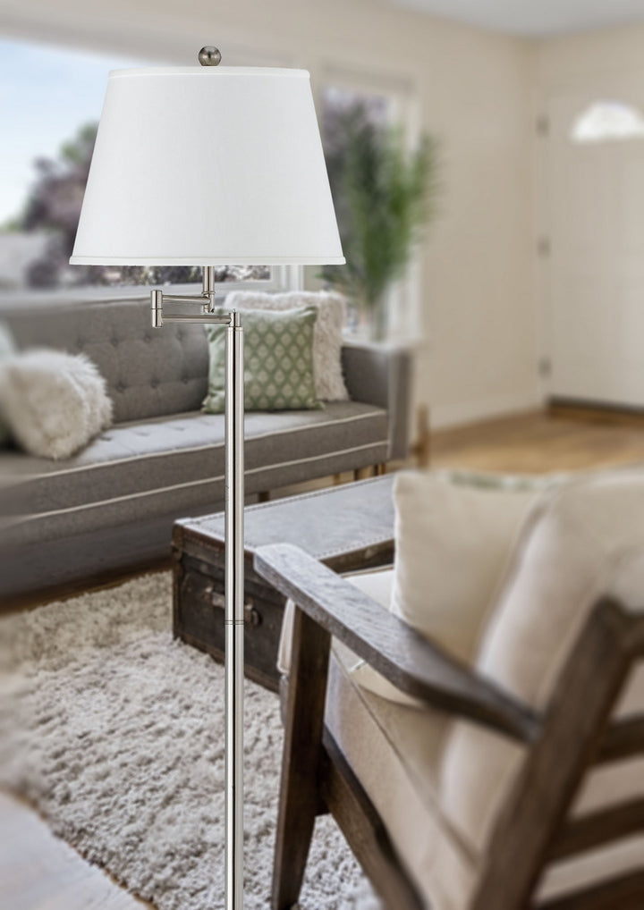 Cal Lighting BO-2077SWFL-BS Andros One Light Floor Lamp Lamp Pewter, Nickel, Silver