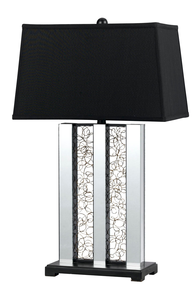 Cal Lighting BO-2104TB Mirror One Light Table Lamp Lamp Pewter, Nickel, Silver