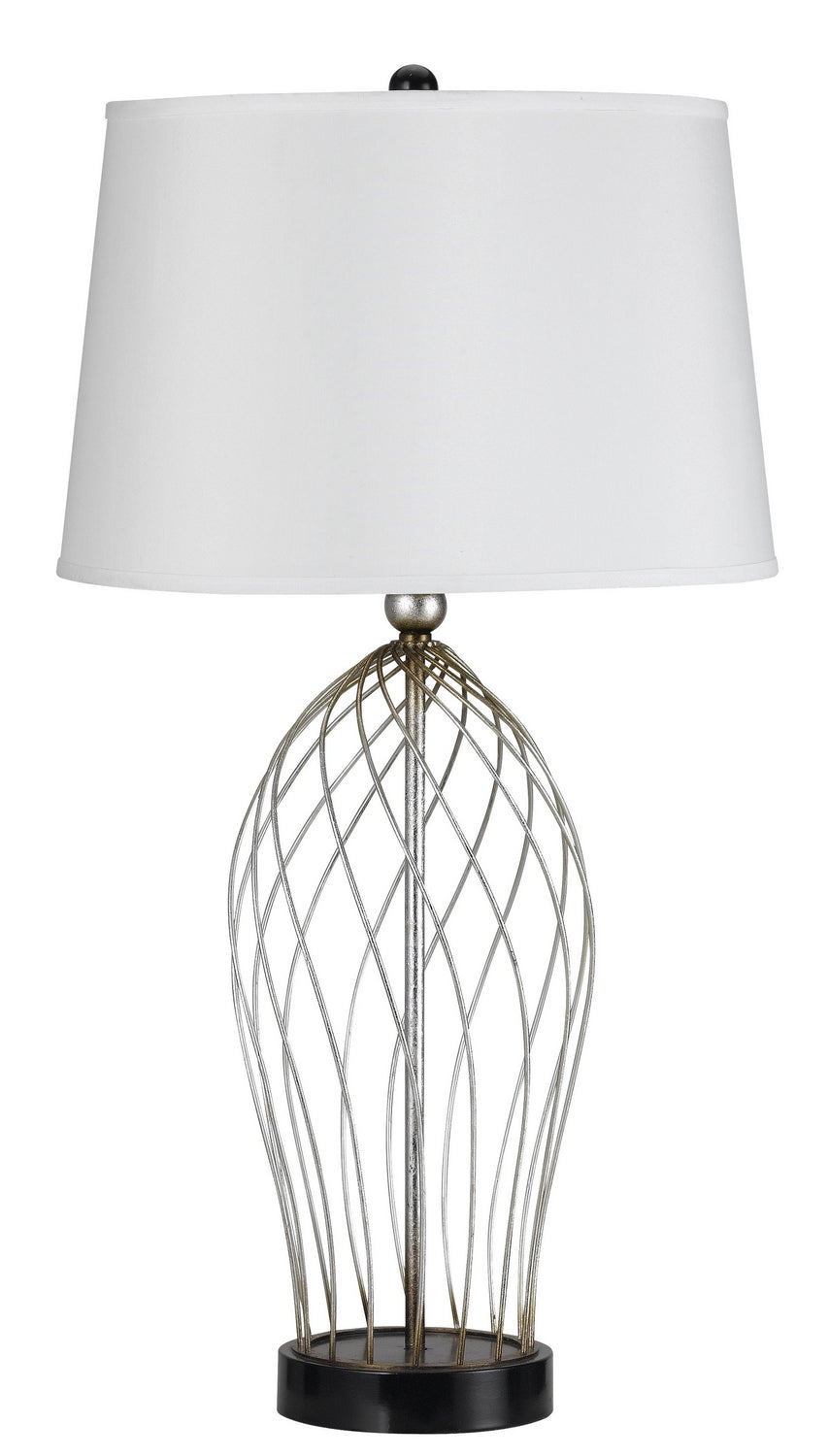 Cal Lighting BO-2272TB Lindsay One Light Table Lamp Lamp Pewter, Nickel, Silver