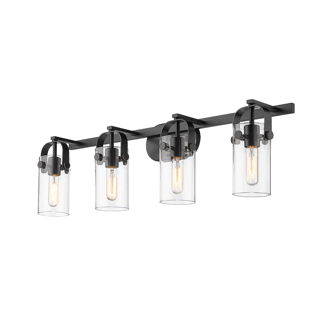 Innovations Downtown Urban 423-4W-BK-G423-7CL Bath Vanity Light 35 in. wide - Matte Black