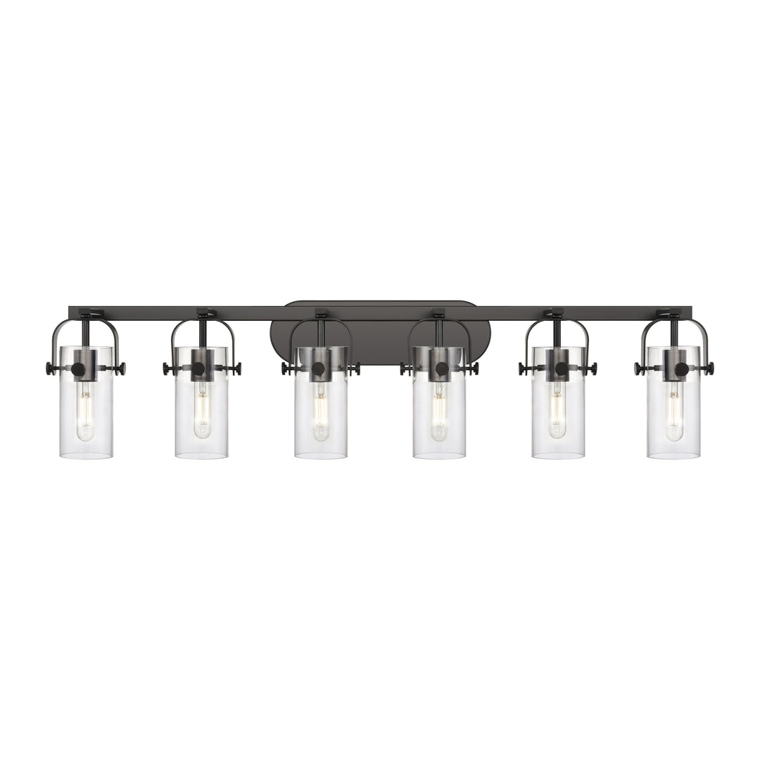 Innovations Downtown Urban 423-6W-BK-G423-7CL Bath Vanity Light 44 in. wide - Matte Black