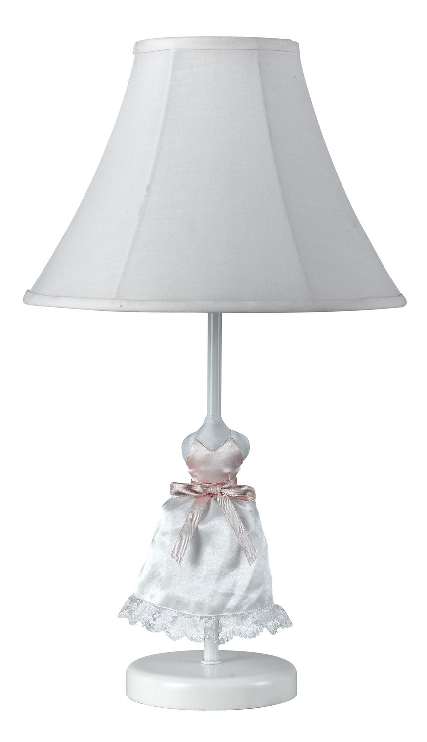 Cal Lighting BO-5690 Doll Skirt One Light Table Lamp Lamp White