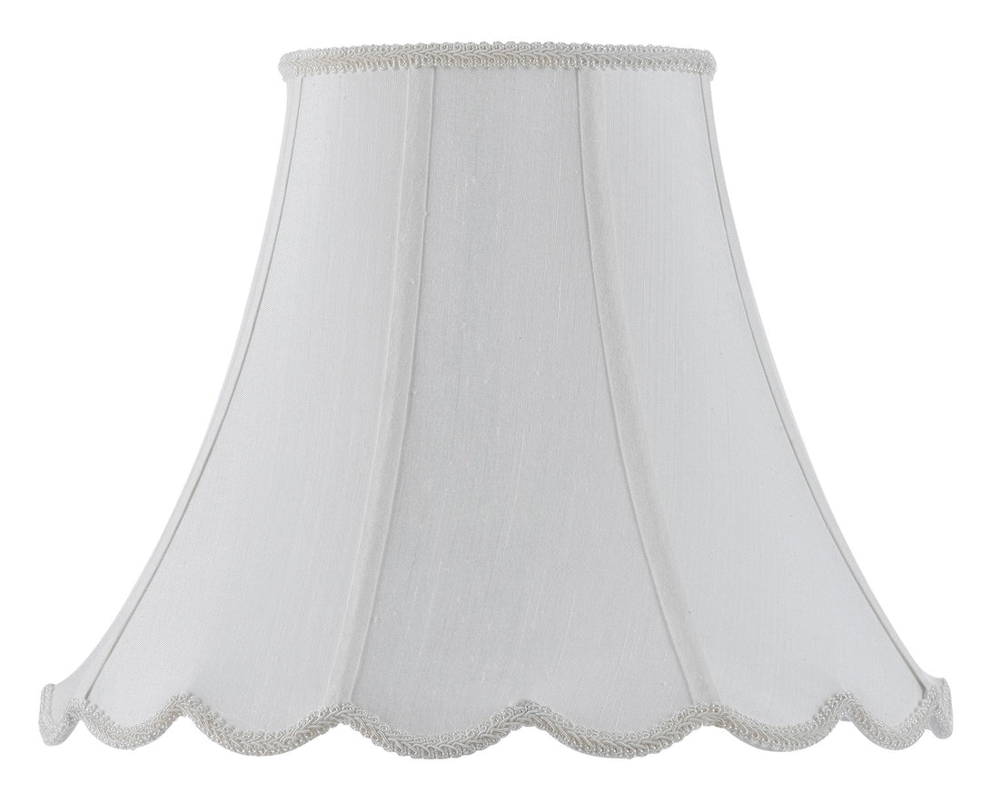 Cal Lighting SH-8105/16-WH Piped Scallop Bell Shade Lamp Shade White