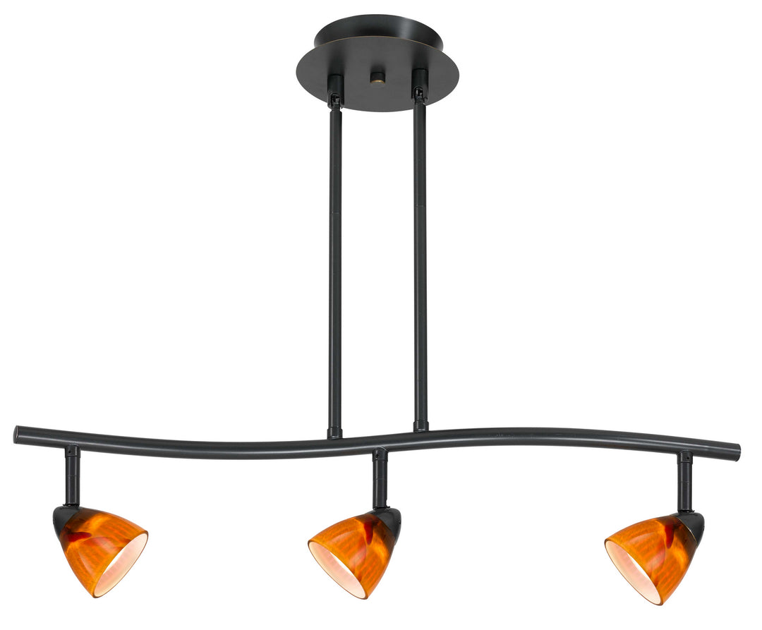 Cal Lighting SL-954-3-DB/AMS Serpentine Three Light Pendant Track Light Bronze / Dark