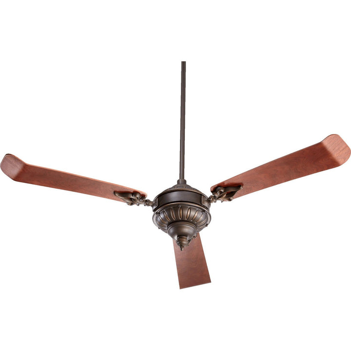 Quorum Brewster 27603-86 Ceiling Fan - Oiled Bronze, Distressed Vintage Walnut