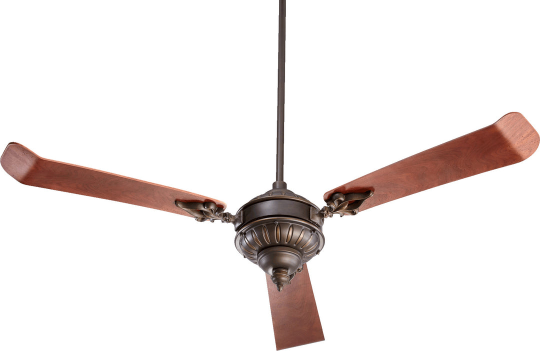 Quorum Brewster 27603-86 Ceiling Fan - Oiled Bronze, Distressed Vintage Walnut