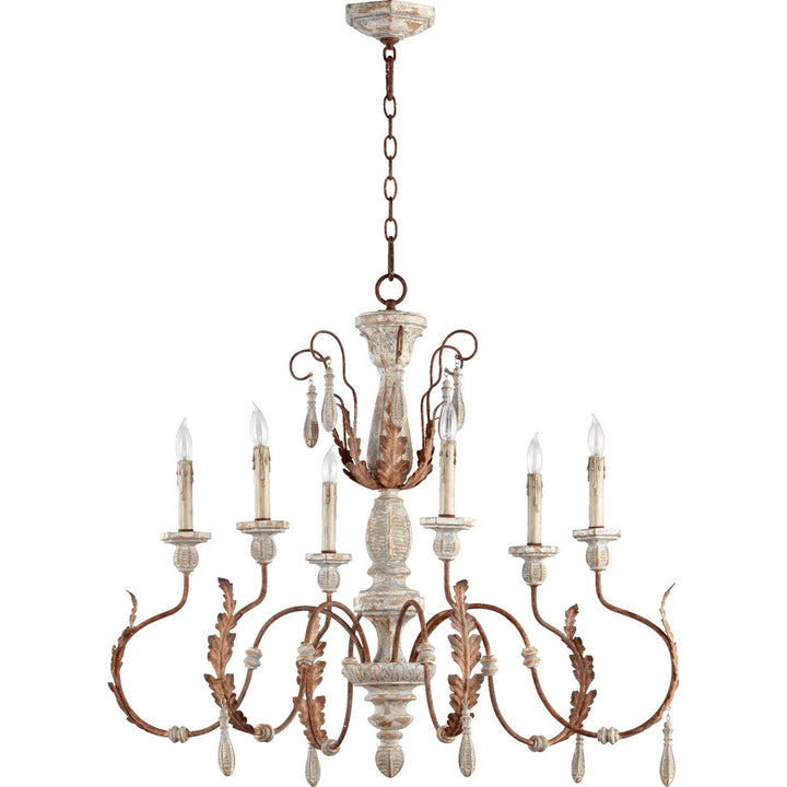 Quorum La Maison 6152-6-56 Chandelier Light - Manchester Grey W/ Rust Accents