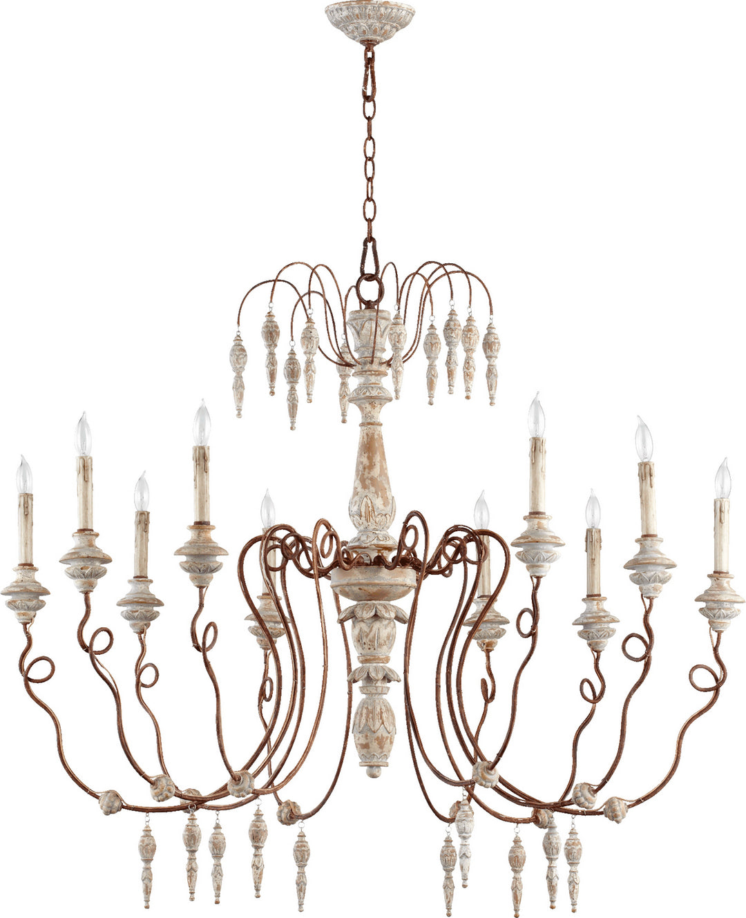 Quorum La Maison 6352-10-56 Chandelier Light - Manchester Grey W/ Rust Accents