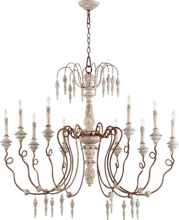 Quorum La Maison 6352-10-56 Chandelier Light - Manchester Grey W/ Rust Accents