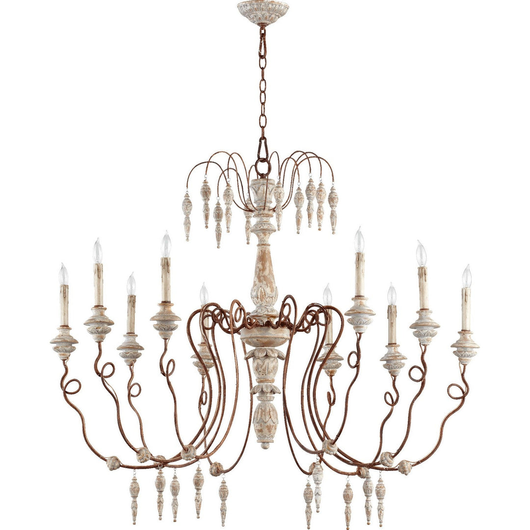 Quorum La Maison 6352-10-56 Chandelier Light - Manchester Grey W/ Rust Accents