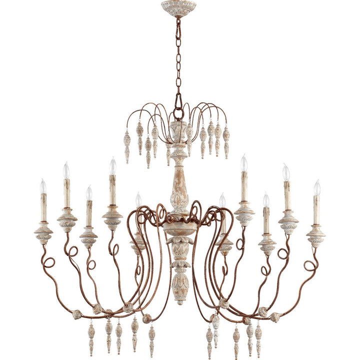 Quorum La Maison 6352-10-56 Chandelier Light - Manchester Grey W/ Rust Accents