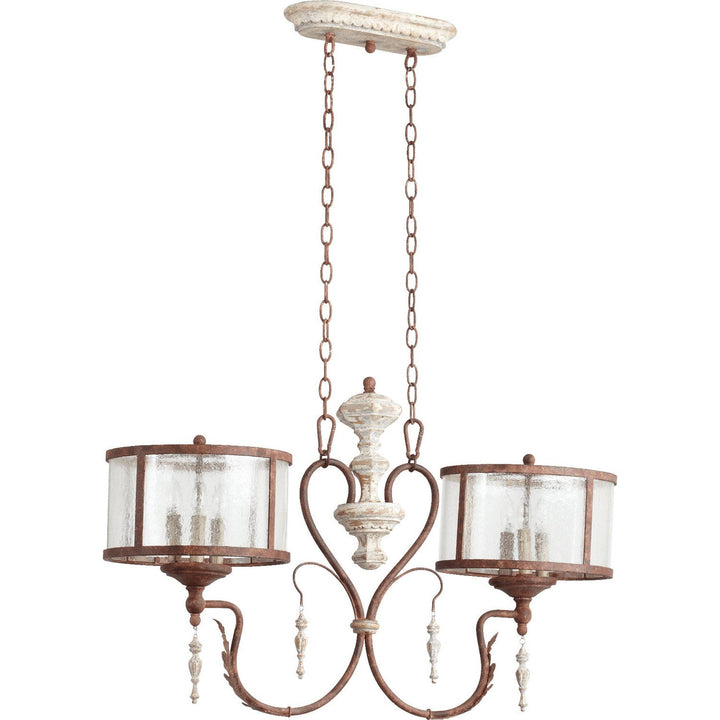 Quorum La Maison 6552-6-56 Pendant Light - Manchester Grey W/ Rust Accents