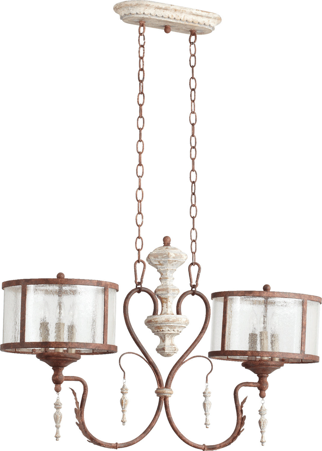 Quorum La Maison 6552-6-56 Pendant Light - Manchester Grey W/ Rust Accents