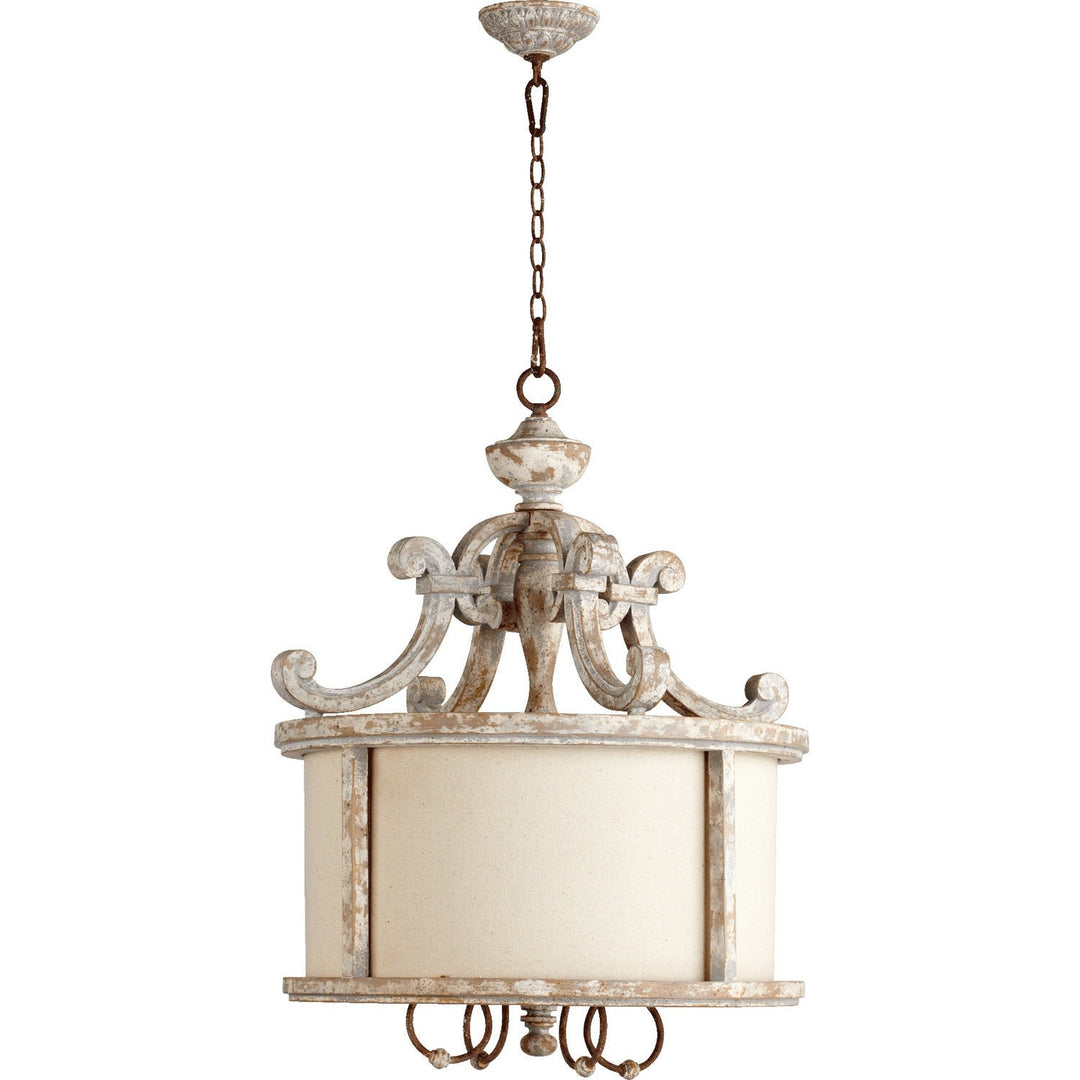 Quorum La Maison 8052-4-56 Pendant Light - Manchester Grey W/ Rust Accents