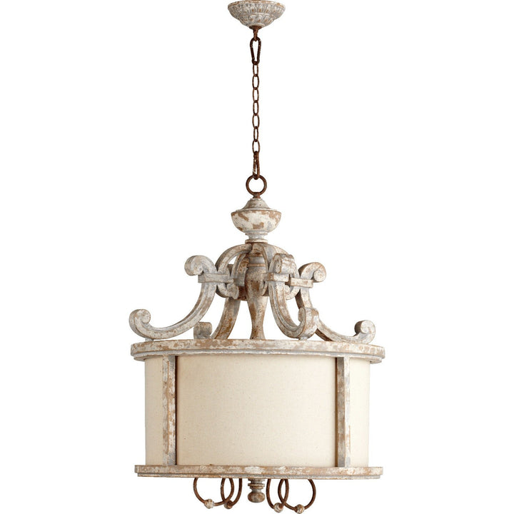 Quorum La Maison 8052-4-56 Pendant Light - Manchester Grey W/ Rust Accents
