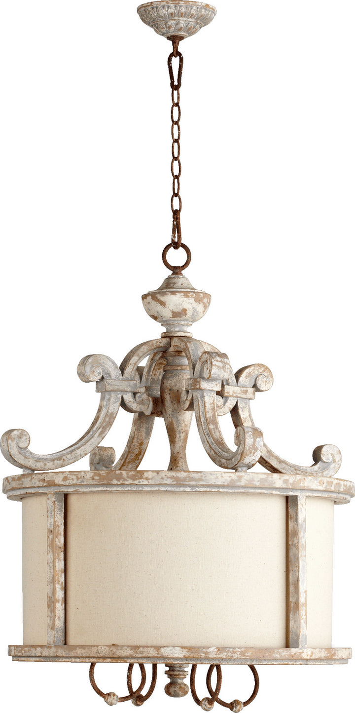 Quorum La Maison 8052-4-56 Pendant Light - Manchester Grey W/ Rust Accents