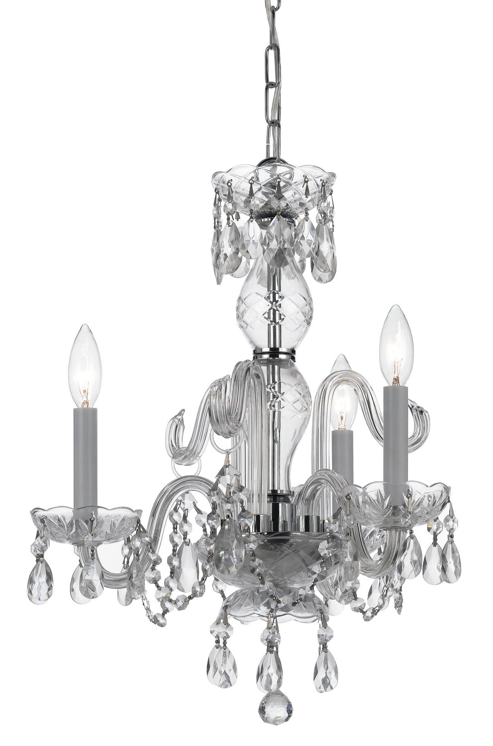 Crystorama Traditional Crystal 5044-CH-CL-S Chandelier Light - Polished Chrome