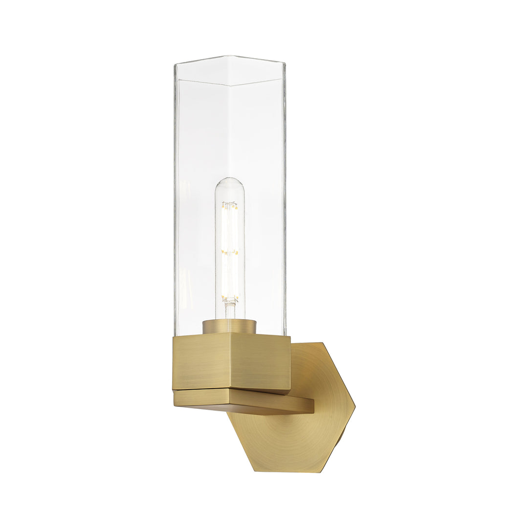 Innovations Downtown Urban 427-1W-BB-G427-14CL Wall Sconce Light - Brushed Brass
