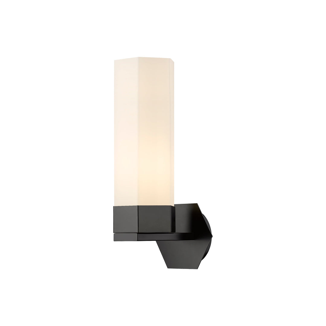 Innovations Downtown Urban 427-1W-BK-G427-14WH Wall Sconce Light - Matte Black