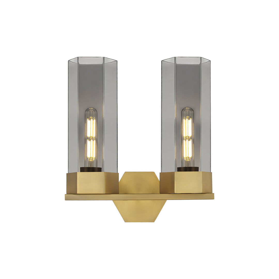 Innovations Downtown Urban 427-2W-BB-G427-14SM Bath Vanity Light 13 in. wide - Brushed Brass
