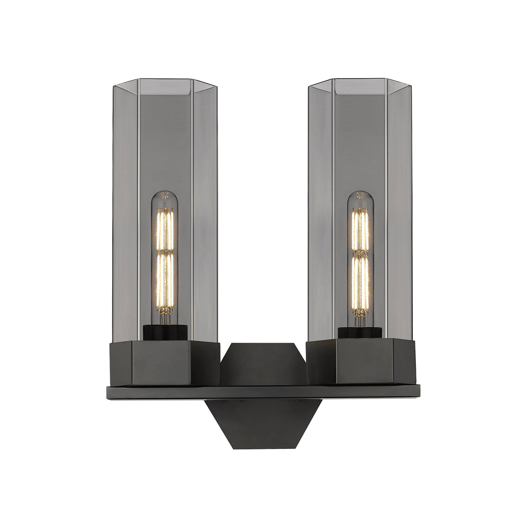 Innovations Downtown Urban 427-2W-BK-G427-14SM Bath Vanity Light 13 in. wide - Matte Black