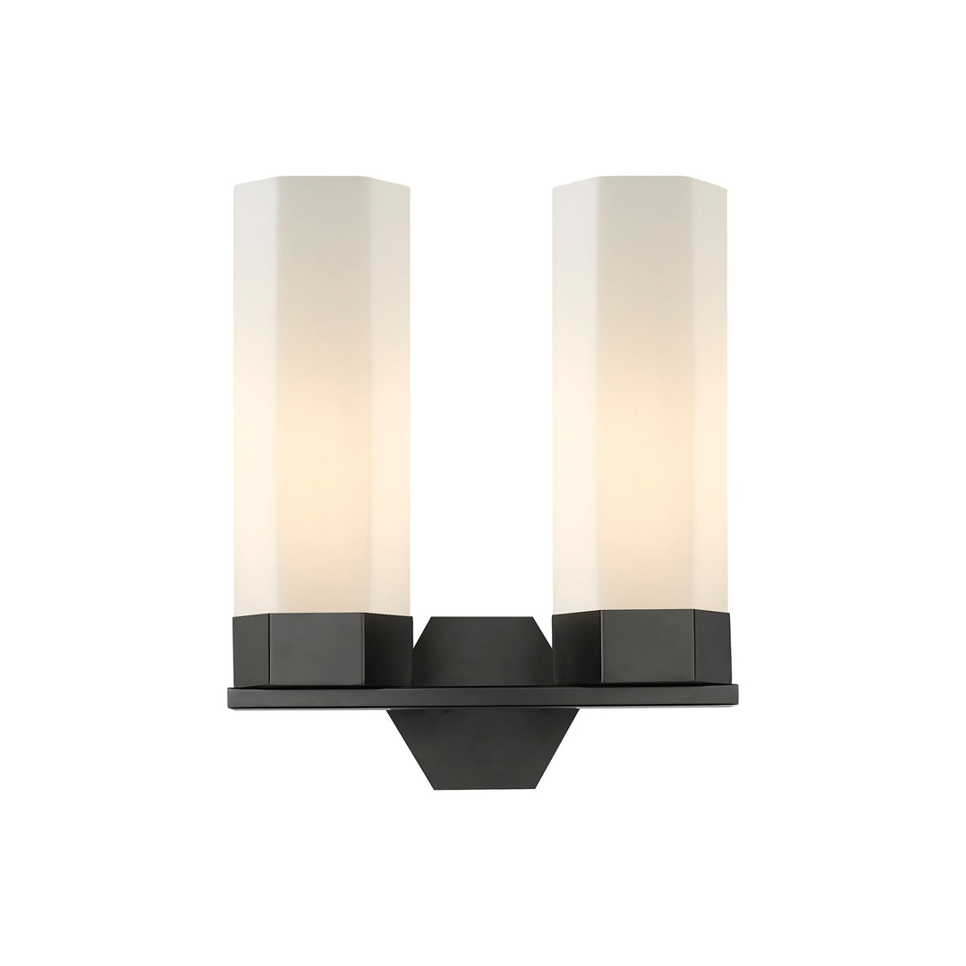 Innovations Downtown Urban 427-2W-BK-G427-14WH Bath Vanity Light 13 in. wide - Matte Black