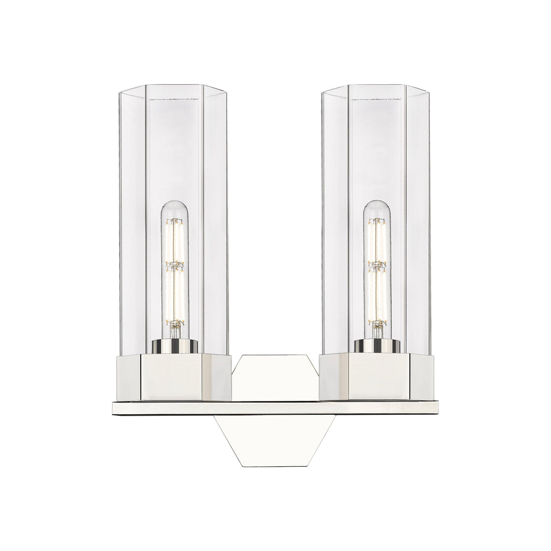 Innovations Downtown Urban 427-2W-PN-G427-14CL Bath Vanity Light 13 in. wide - Polished Nickel