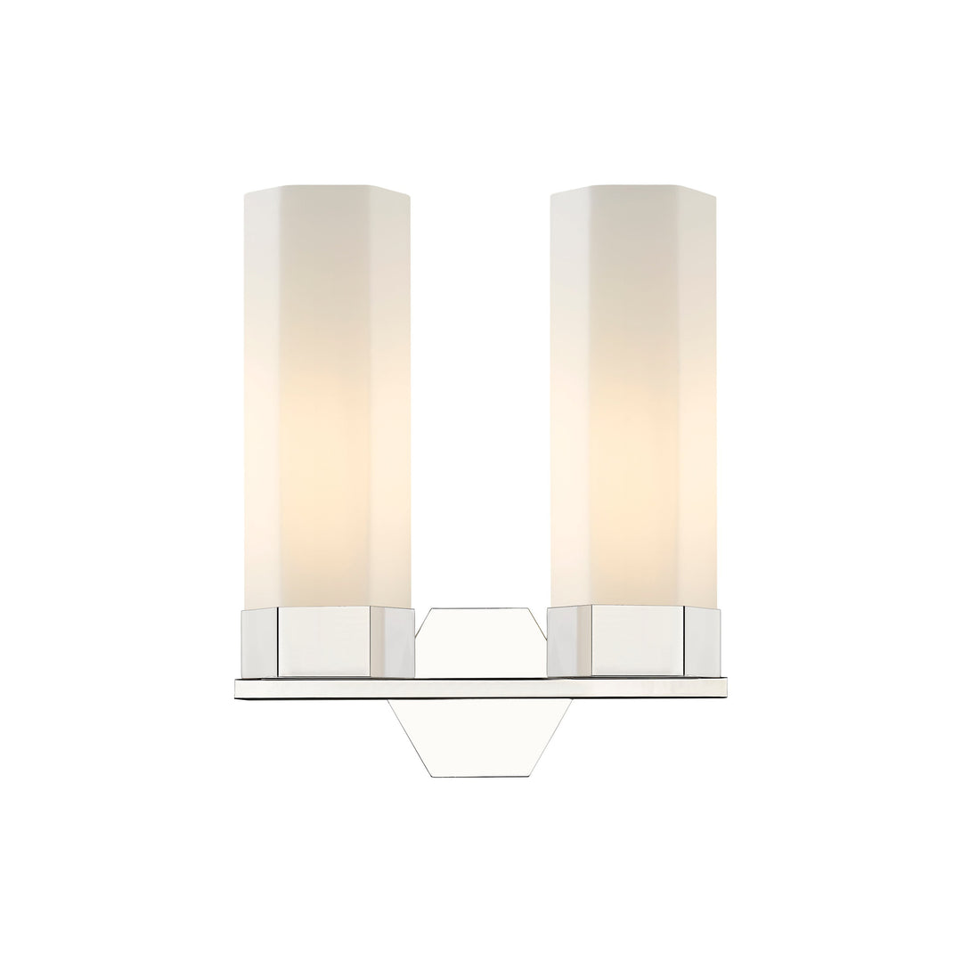 Innovations Downtown Urban 427-2W-PN-G427-14WH Bath Vanity Light 13 in. wide - Polished Nickel