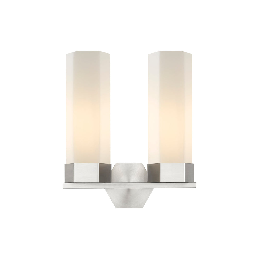 Innovations Downtown Urban 427-2W-SN-G427-14WH Bath Vanity Light 13 in. wide - Satin Nickel