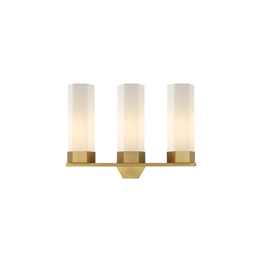 Innovations Downtown Urban 427-3W-BB-G427-14WH Bath Vanity Light 22 in. wide - Brushed Brass