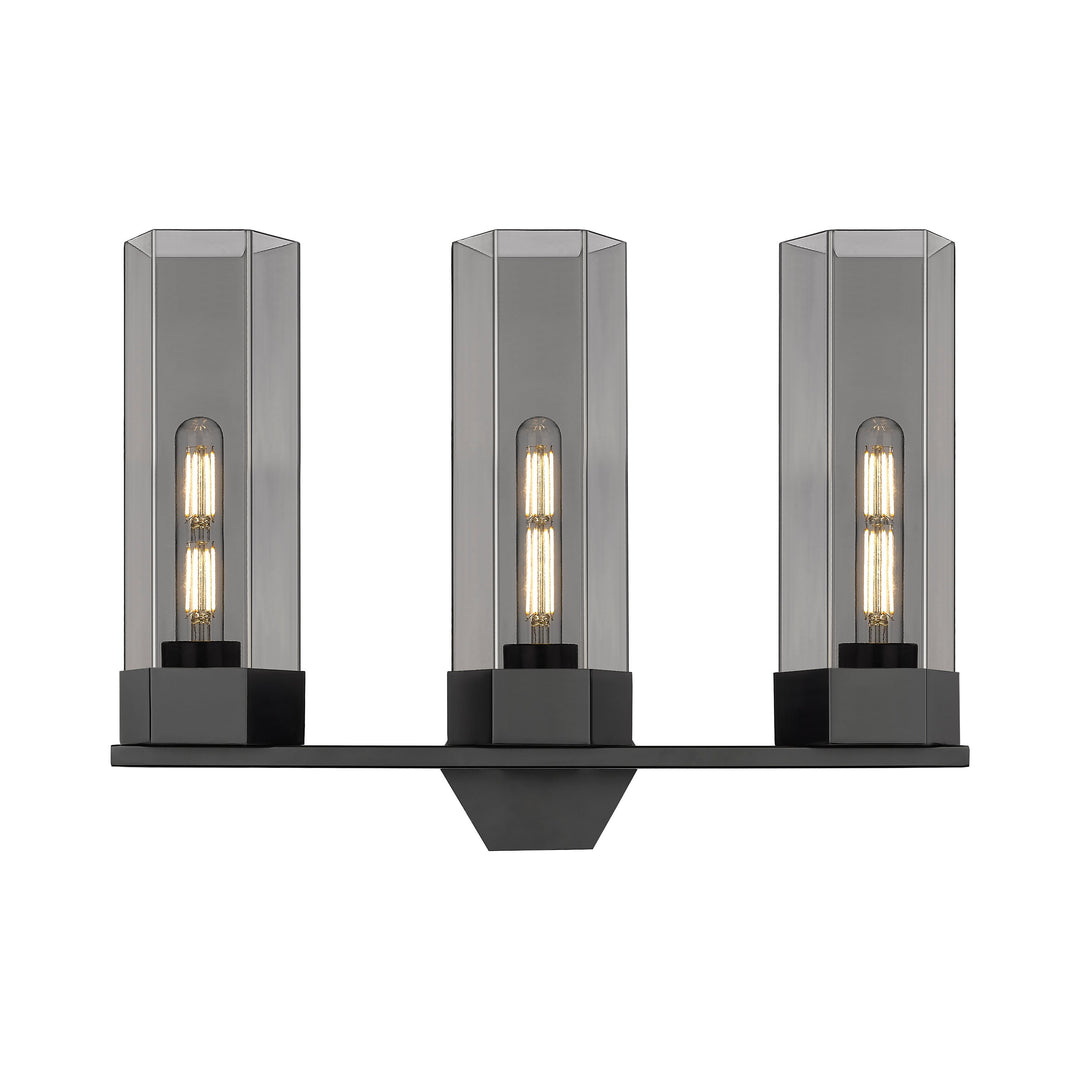 Innovations Downtown Urban 427-3W-BK-G427-14SM Bath Vanity Light 22 in. wide - Matte Black