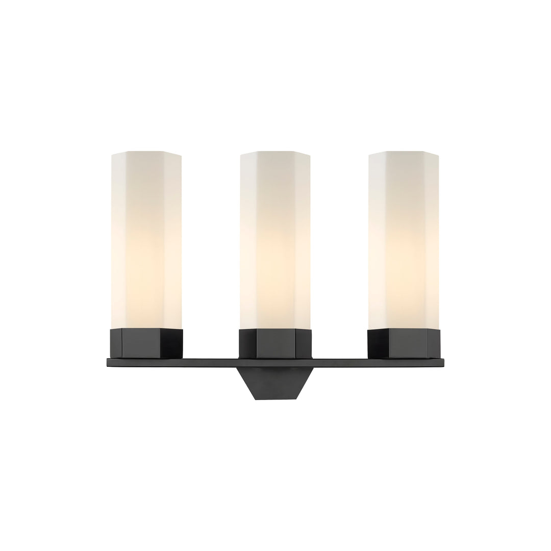 Innovations Downtown Urban 427-3W-BK-G427-14WH Bath Vanity Light 22 in. wide - Matte Black