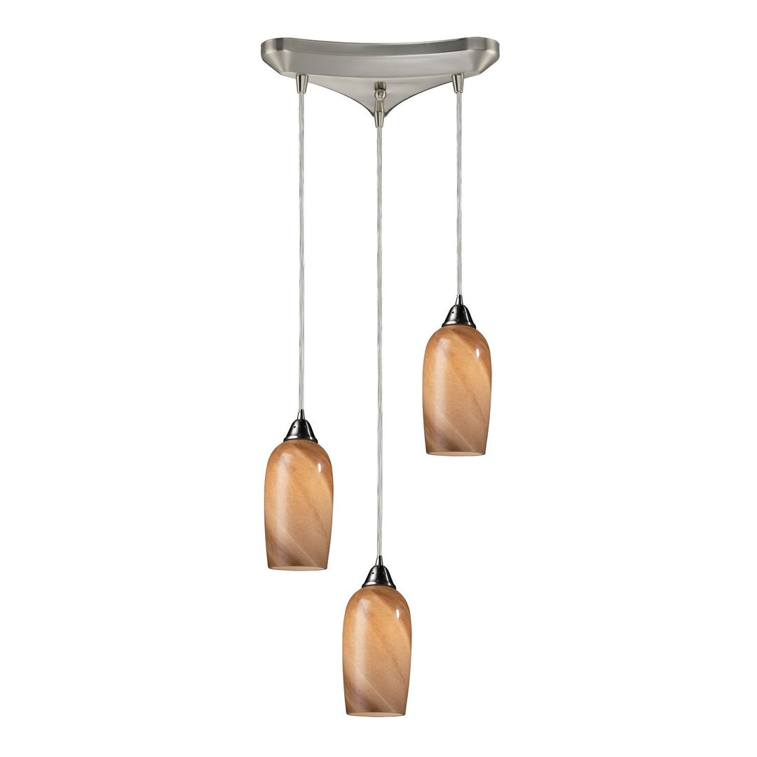 Elk Sandstone 31137/3 Pendant Light - Satin Nickel