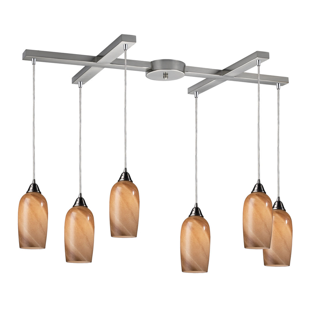 Elk Sandstone 31137/6 Pendant Light - Satin Nickel