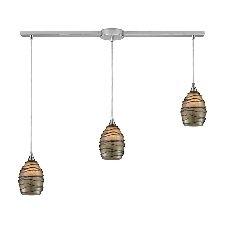 Elk Vines 31142/3L Pendant Light - Satin Nickel