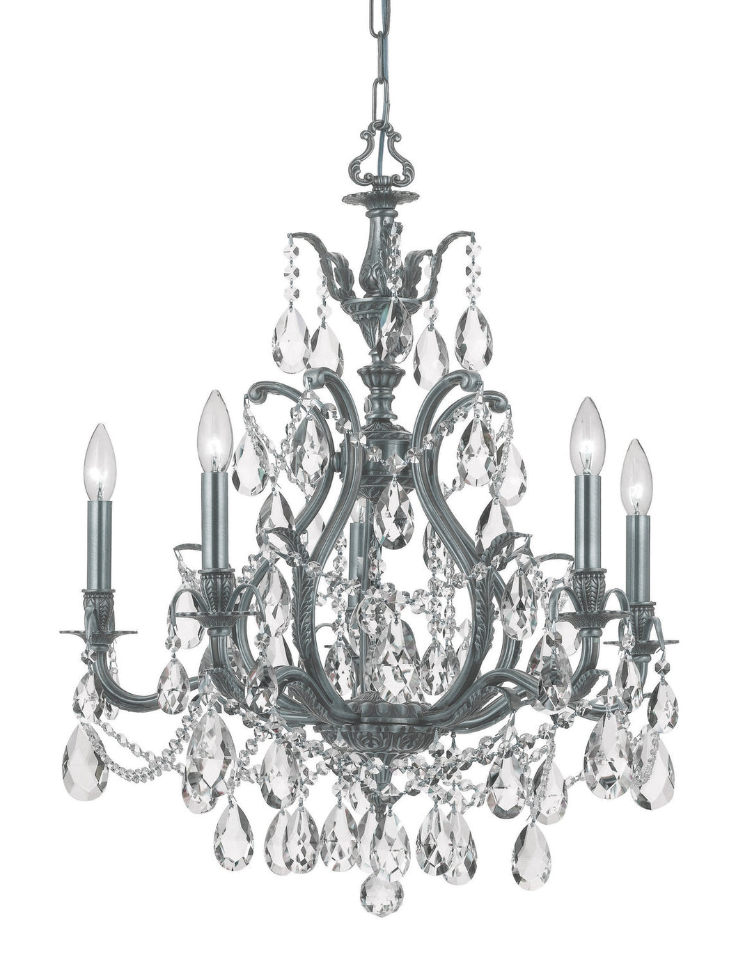 Crystorama Dawson 5575-PW-CL-S Chandelier Light - Pewter