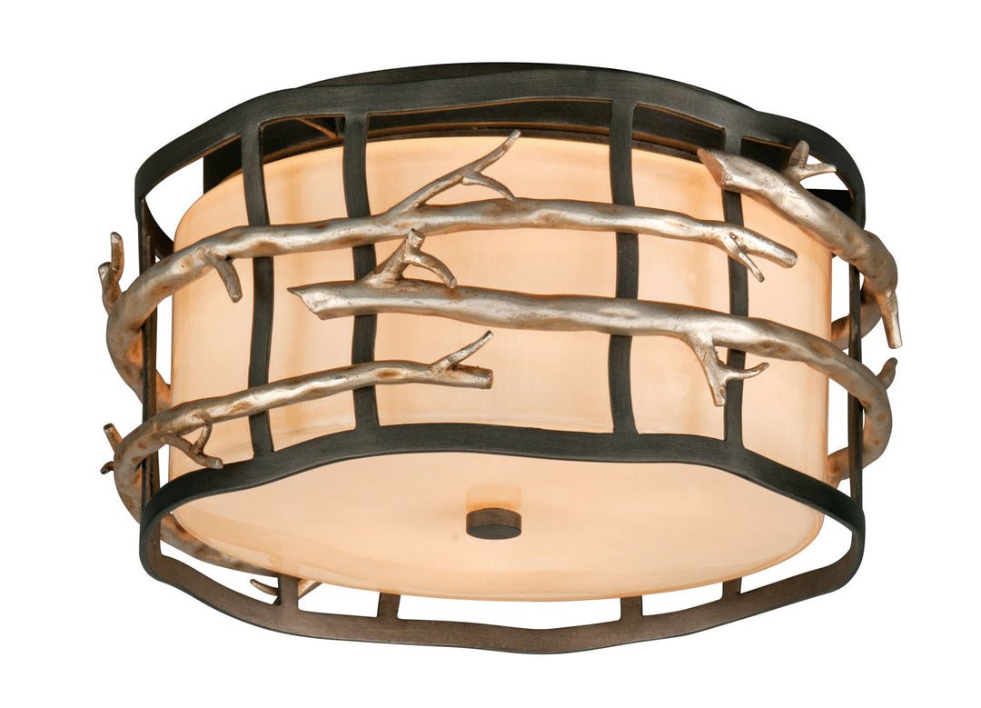 Troy Adirondack C2880 Ceiling Light - Graphite And Silver Leaf