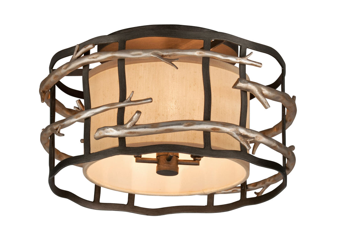 Troy Adirondack C2881 Ceiling Light - Graphite And Silver Leaf