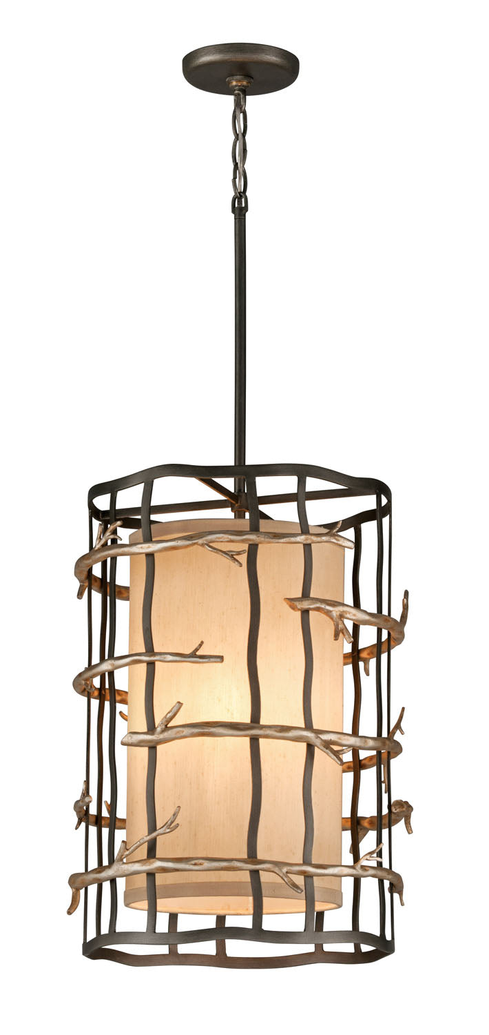 Troy Adirondack F2883 Pendant Light - Graphite And Silver Leaf