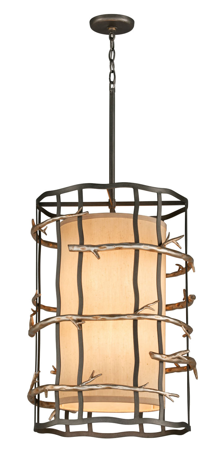 Troy Adirondack F2884 Pendant Light - Graphite And Silver Leaf