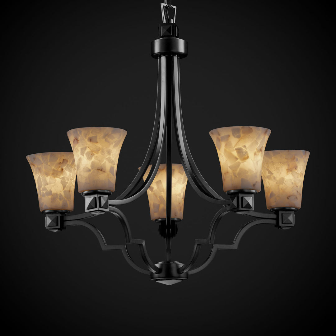 Justice Designs Alabaster Rocks! ALR-8500-20-MBLK Chandelier Light - Matte Black