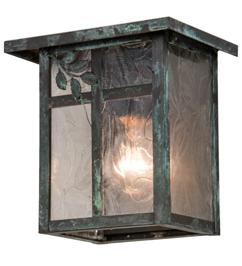 Meyda Tiffany Lighting 43258 Hyde Park One Light Wall Sconce Outdoor Verde