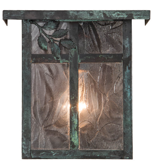 Meyda Tiffany Lighting 43258 Hyde Park One Light Wall Sconce Outdoor Verde