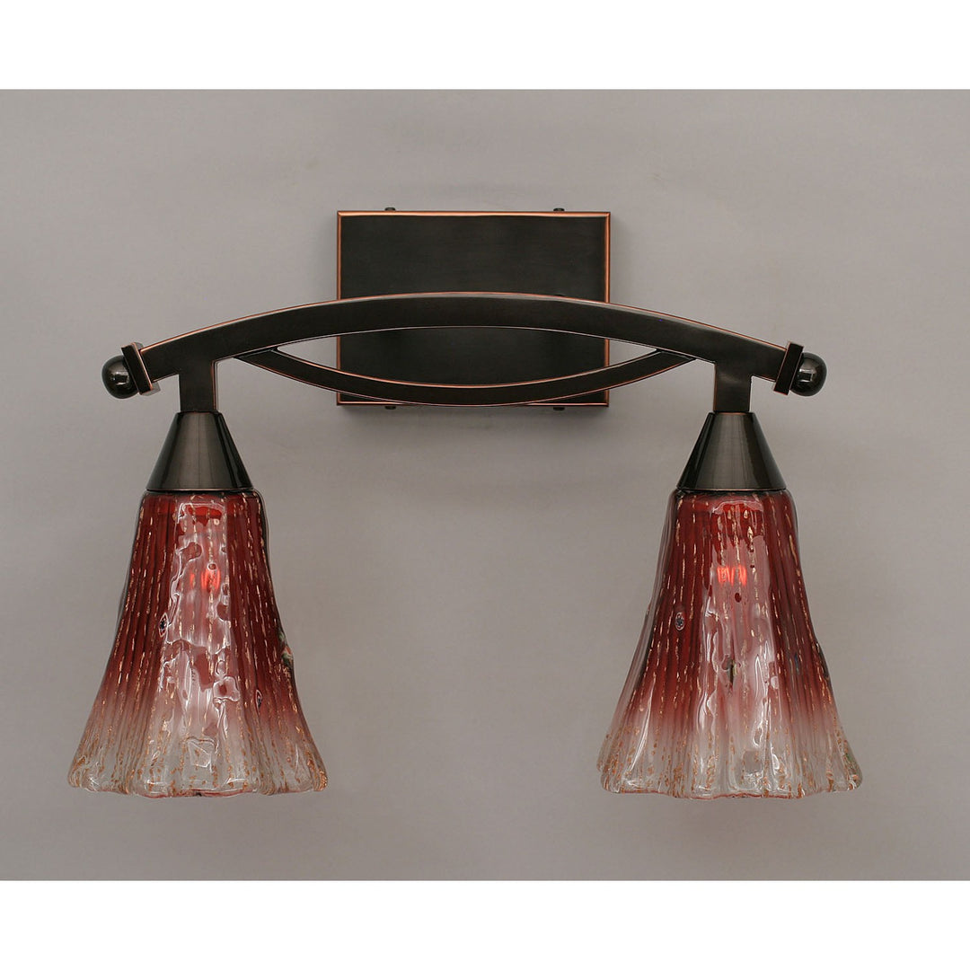 Toltec Bow 172-bc-726 Bath Vanity Light 17 in. wide - Black Copper