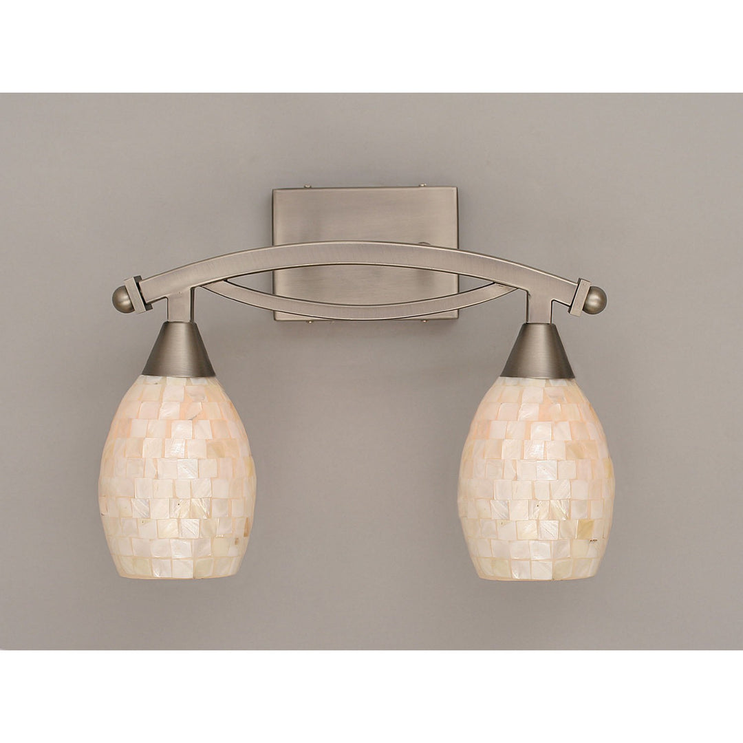 Toltec Bow 172-bn-406 Bath Vanity Light 16 in. wide - Brushed Nickel