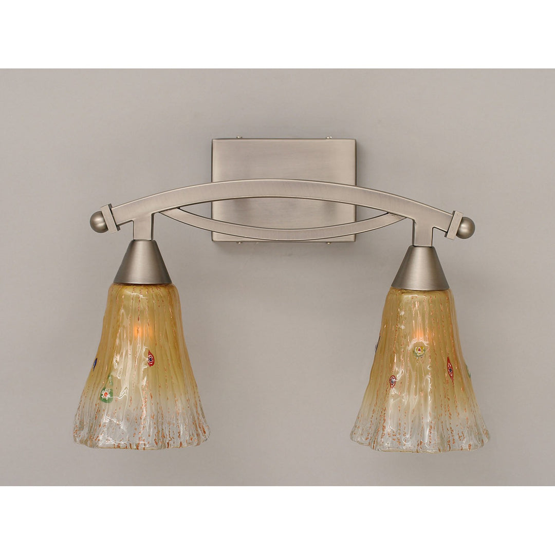 Toltec Bow 172-bn-720 Bath Vanity Light 17 in. wide - Brushed Nickel