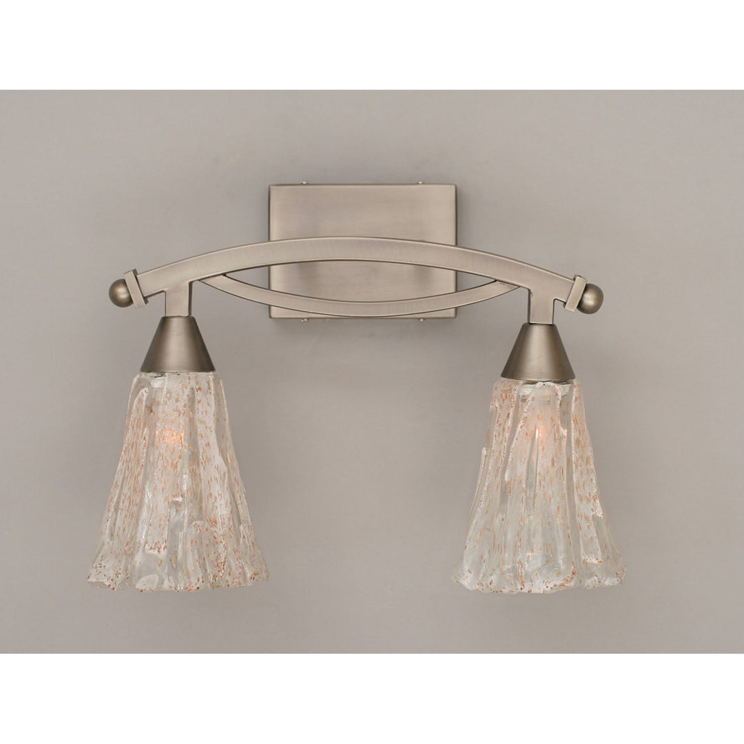 Toltec Bow 172-bn-729 Bath Vanity Light 17 in. wide - Brushed Nickel