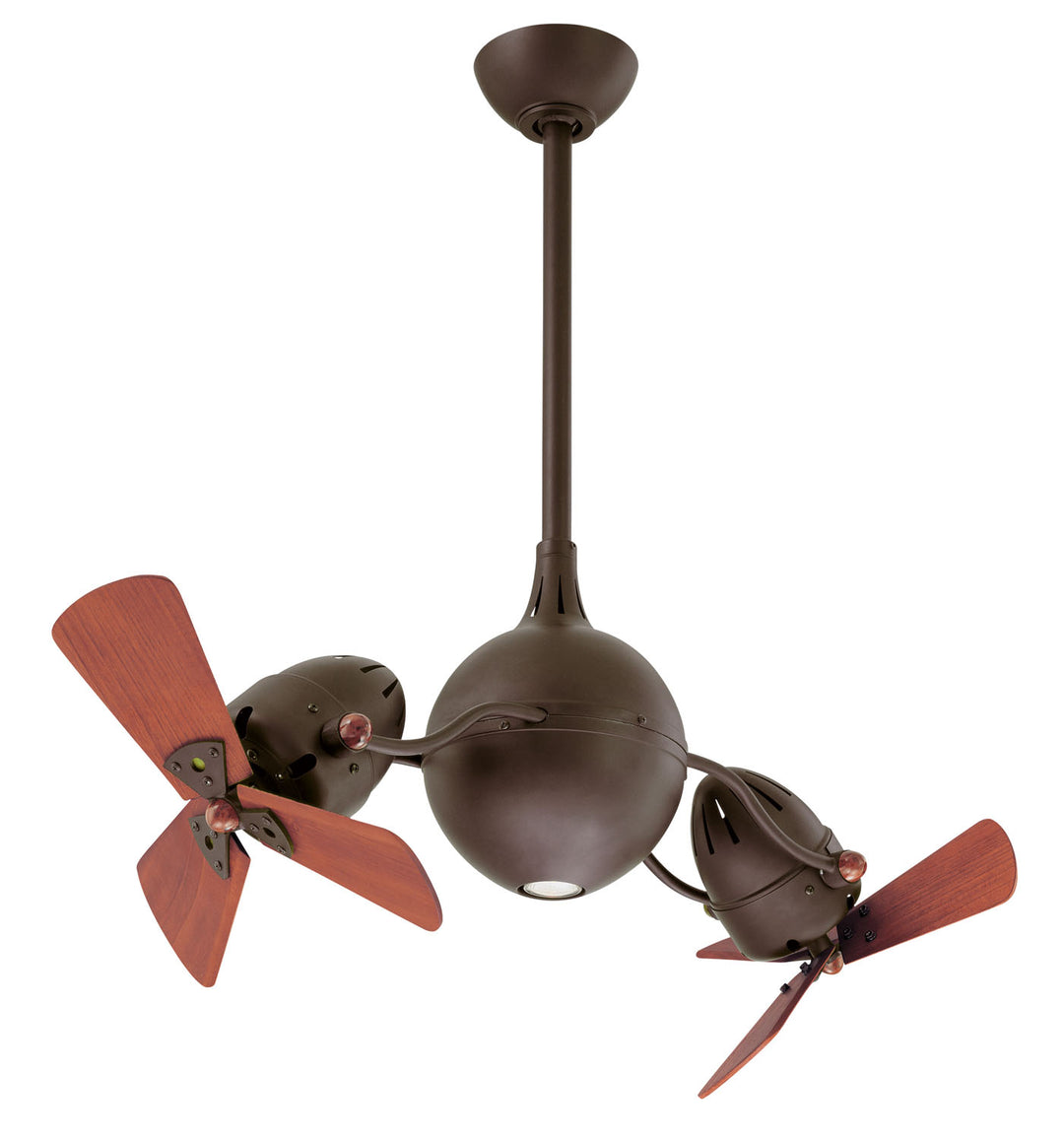 Matthews Fan Company Acqua AQ-TB-WD Ceiling Fan 16 - Textured Bronze, Mahogany Tone/